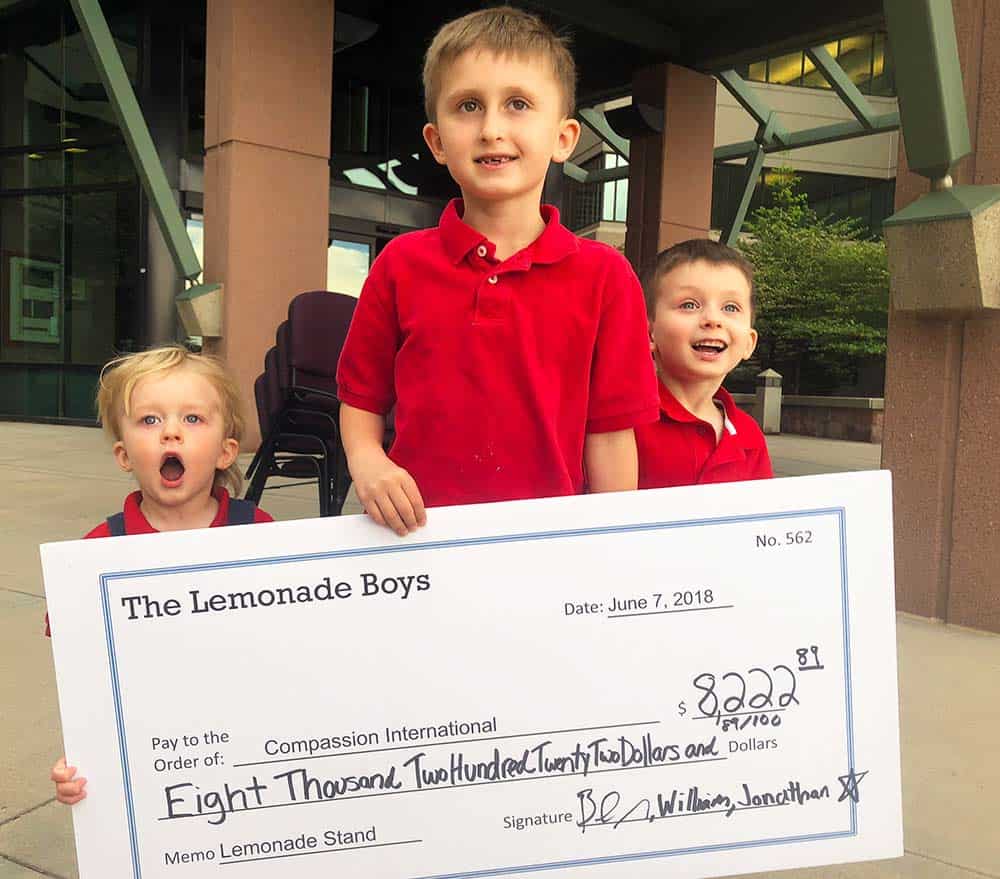 The best lemonade recipe; boys giving to charity from proceeds of their lemonade stand