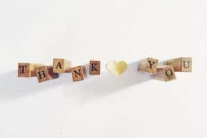 Thanksgiving Gratitude, Gratitude; blocks that spell thank you